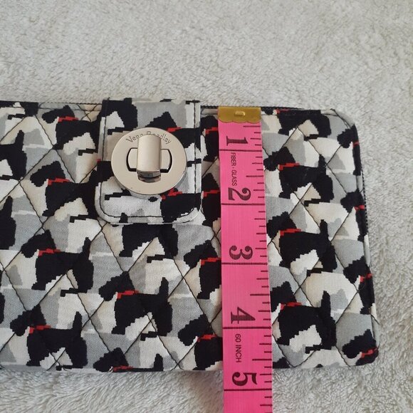 Vera Bradley Turnlock Wallet Grey Black Quilted Scottish Terrier - Picture 11 of 11